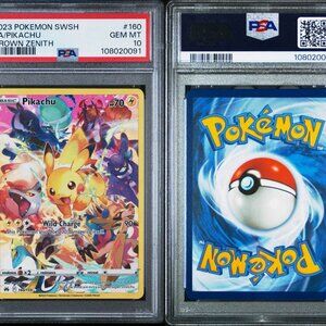 CRWNZNTH	FA/PIKACHU PSA 10		160/159